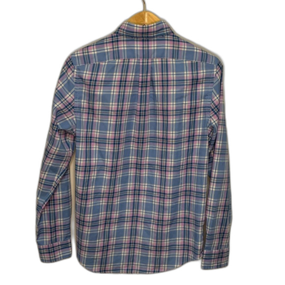 Vineyard Vines Slim Fit Murray Blue Pink Plaid Performance Flannel Shirt Size S - Picture 3 of 12